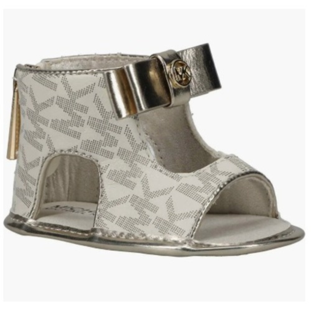 MICHAEL Michael Kors Tilly Dahnia Baby Gladiator Crib Sandals, Gold Monogram, 2